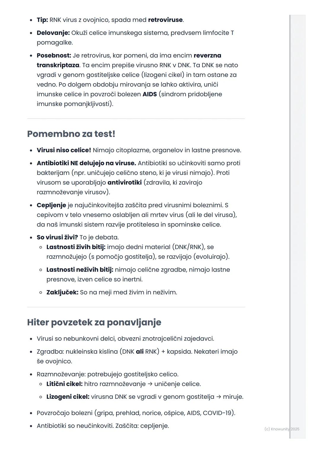 # Virusi – zgradba in pomen
Kaj so virusi?
Virusi so zelo majhni delci, manjši od bakterij. Niso celice, zato jih ne
uvrščamo med živa bit