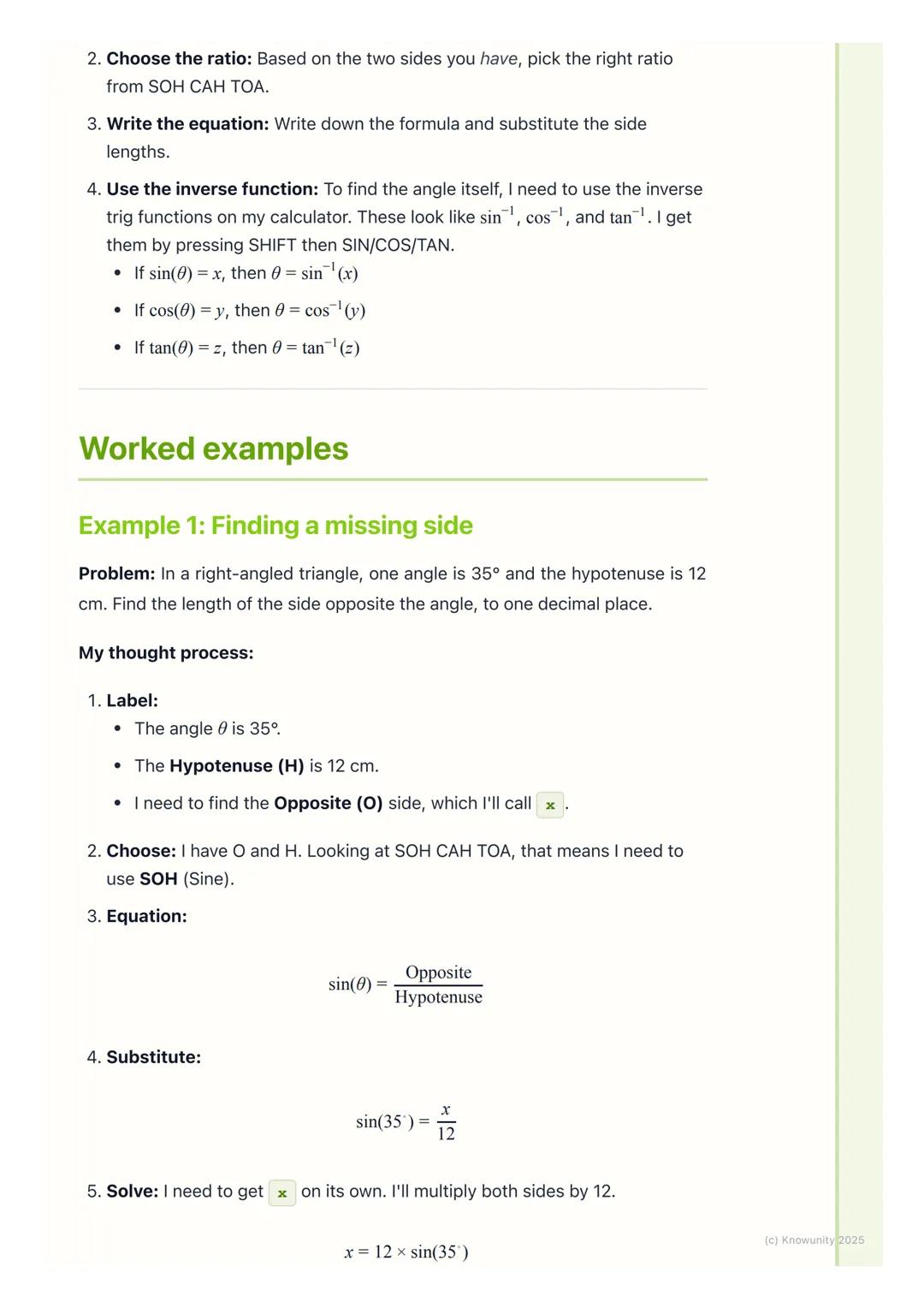 # Trigonometry of Right-Angled
Triangles
The basics of right-angled triangles
This is the foundation of all the trigonometry we do. It's a