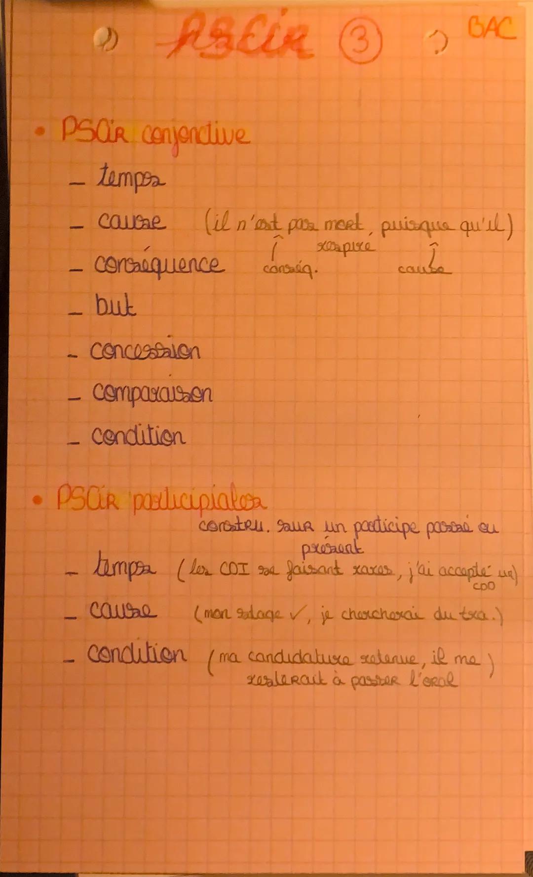 • AsEiR 3 GAC
PSCR conjonctive
tempes
causae
1
1
- concession
comparaison
condition
1
(il n'est pas mort, puisque qu'il)
xocapice caute
cons
