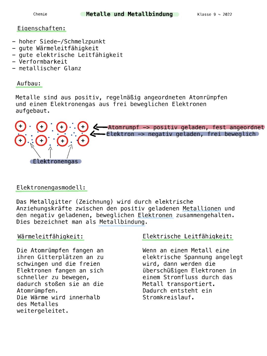 Metalle und Metallbindung
