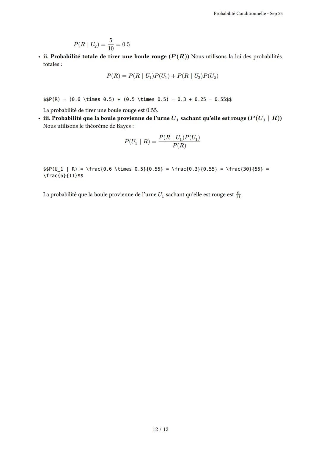# Probabilité Conditionnelle
Généré par Knowunity.fr - Sep 23
Description: Cet examen couvre la probabilité conditionnelle, les arbres pon