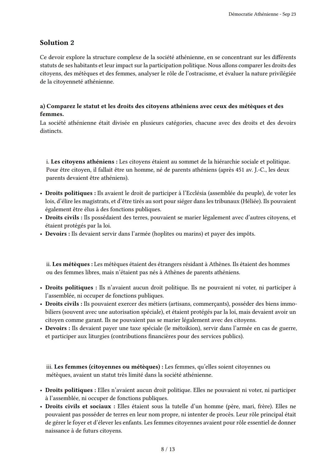 # Démocratie Athénienne
Généré par Knowunity.fr - Sep 23
Description: Cet examen couvre la démocratie athénienne, l'empire maritime et le